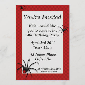 Invitation arrière de fête d'anniversaire