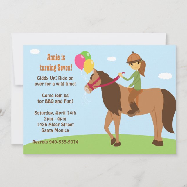 Invitation arrière de fête d'anniversaire de (Devant)