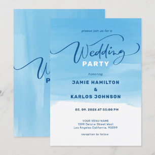 Invitation Arrière - plan d'aquarelle bleu ciel