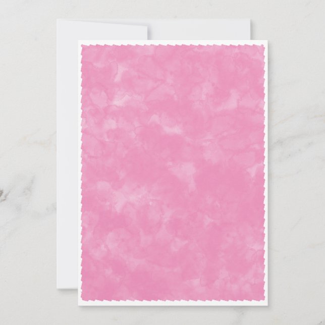 Invitation Arrière - plan de Baby shower d'aquarelle rose (Devant)