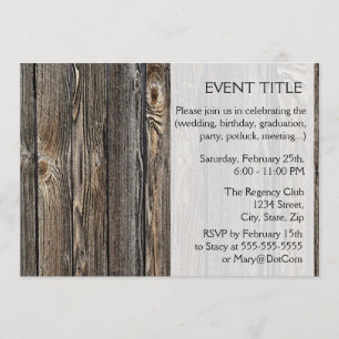 Invitation Arrière - plan de bois