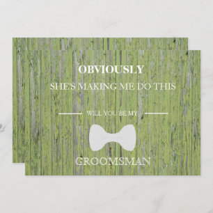 Invitation Arrière - plan De Bois Serez-Vous Mon Groomsman ?