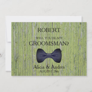 Invitation Arrière - plan de bois Serez-vous mon Groomsman ?