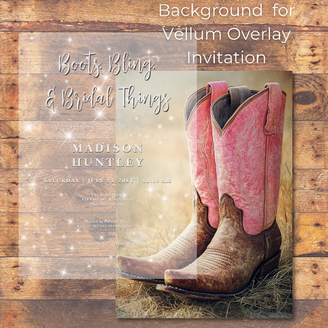 Invitation Arrière - plan de Fête des mariées Cowboy Boots &  (Créateur téléchargé)