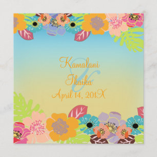 Invitation arrière - plan de plage mariage tropical