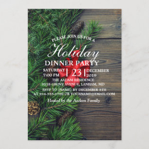 Invitation arrière - plan en bois sur le thème de Noël