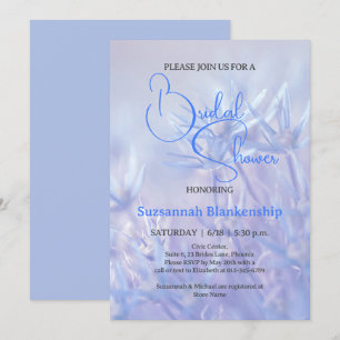 Invitation Arrière-plan floral bleu pastel pour Baby Shower d