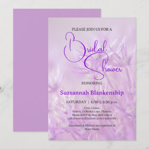 Invitation Arrière-plan floral violet pastel pour Baby Shower