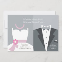 Invitation Arrière - plan Gown et Tuxedo Grey