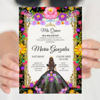 Arrière - plan noire Mexicaine fille Quinceanera 2