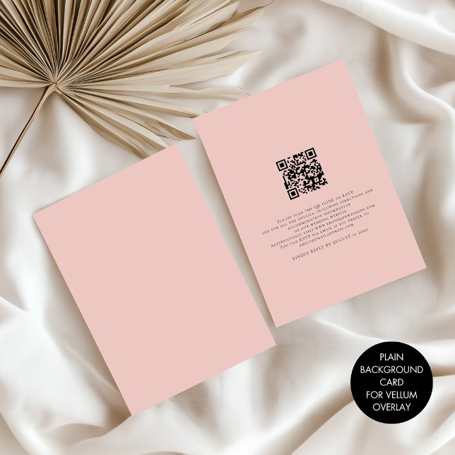Invitation Arrière - plan rose pâle pour superposition de vol (Front and back view)