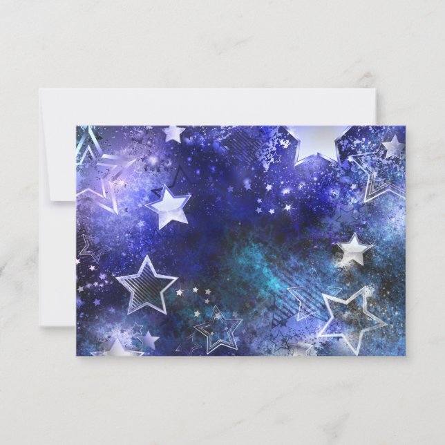 Invitation Arrière - plan spatial avec étoiles (Devant)