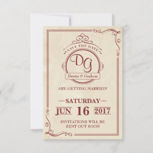 Invitation Arrondi Vintage Enregistrer la date