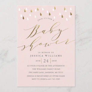 Invitation Arrosage d'or baby shower de script de serpents ro