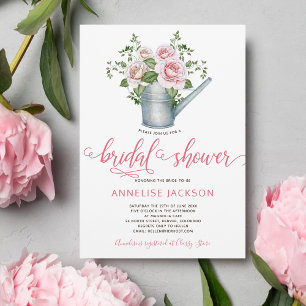 Invitation Arrosage peut sauge rose rousse roses douche nupti