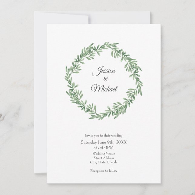 Invitation Arrosage Rosemary Wreath (Devant)