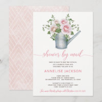 Arrosoir roses roses saumon baby shower par la pos