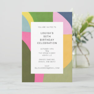 Invitation Art Abstrait coloré moderne 50e anniversaire