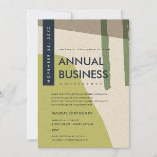 INVITATION ART ABSTRAIT MODERNE ÉVÉNEMENT DE CONFÉRENCE VERT 