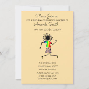 Invitation Art africain, joli et merveilleux danseur annivers