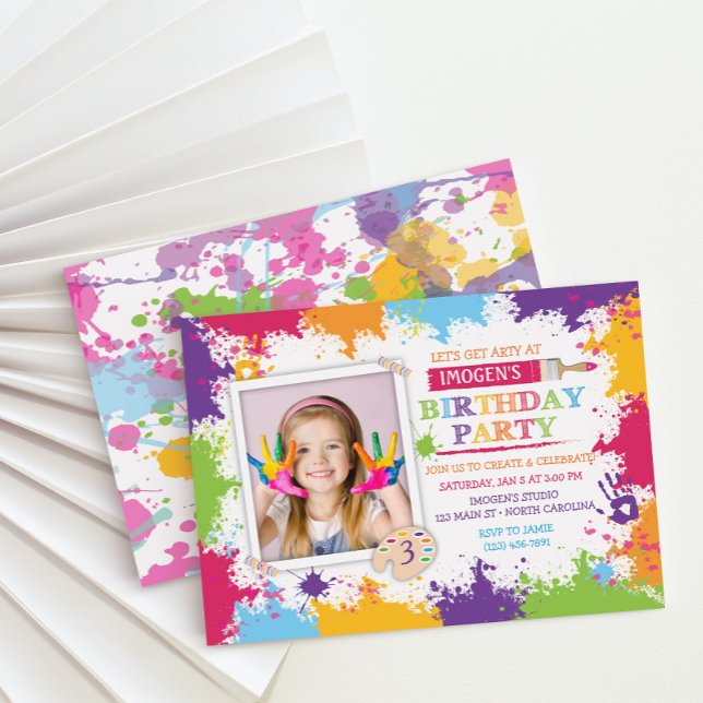 Invitation Art Artisanat Peinture Anniversaire Fête Invitatio (Créateur téléchargé)