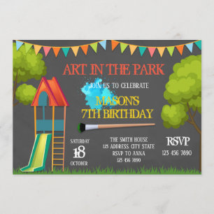 Invitation Art dans l'invitation de partie de parc