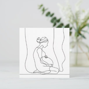 Invitation Art de la ligne de grossesse