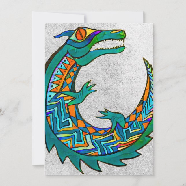 Invitation Art de l'alligator tribal (Devant)