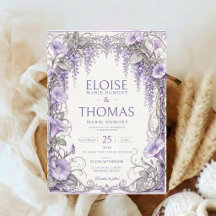 Art de mariage romantique floral violet Lavande Wi