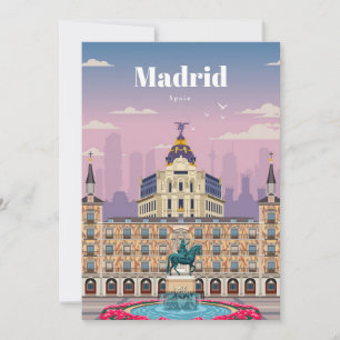 Invitation Art de voyage Voyage à Madrid Espagne