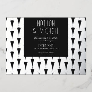 Invitation Art Déco Argent Nouveau