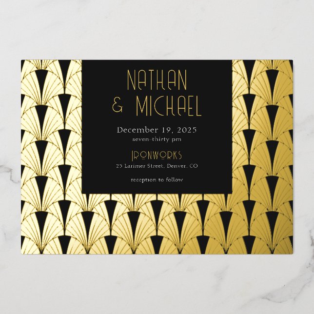 Invitation Art Déco Argent Nouveau (Recto)