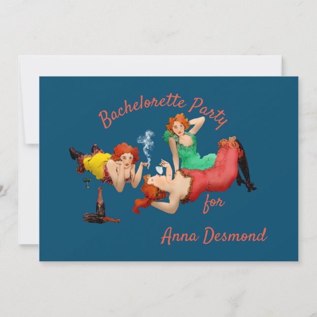Invitation Art Déco Dames Bachelorette (Devant)