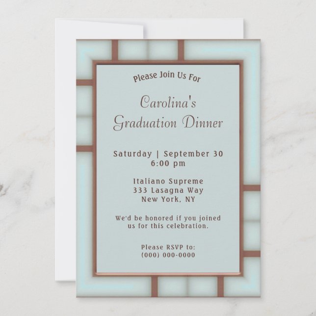 Invitation Art Deco Dinner Graduation (Devant)