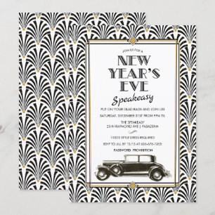 Invitation Art Déco du Nouvel An Gatsby