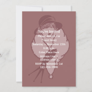 Invitation Art Déco Fashion Lady En Design Casquette
