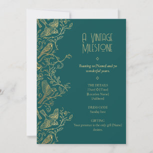 Invitation Art Déco Filigrane d'Or 70e Anniversaire du Moin