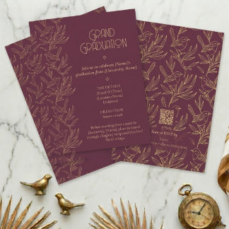 Invitation Art Déco Filigrane d'Or | Diplôme de Mérion Superb