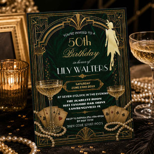 Invitation Art Déco Gatsby Années Folles Anniversaire TOUT ÂG