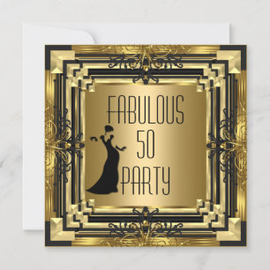 Invitation ART DECO Gatsby Fabuleux 50 50e anniversaire Retro