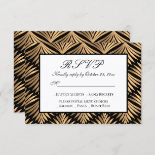 Invitation Art Déco Gatsby Noir Gatsby Mariage RSVP