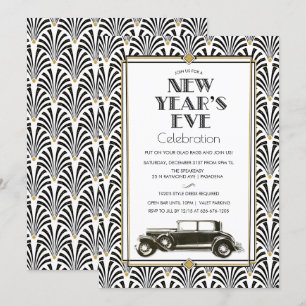 Invitation Art Déco Gatsby pour la Saint-Sylvestre