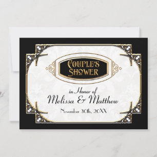 Invitation Art Déco Grande Gatsby Style Typographie en dentel
