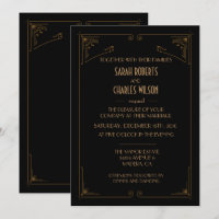 Invitation Art Déco Great Gatsby - TOUTE COULEUR