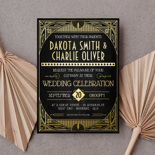 Invitation Art Déco Mariage Foil