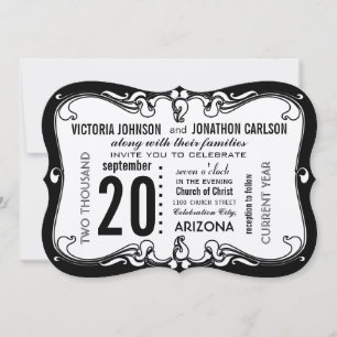 Invitation Art déco Mariage moderne