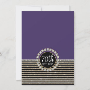 Invitation Art Déco Moderne Horizontal rayé Anniversaire Fête