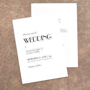 Invitation Art Déco Moderne Minimaliste Tout En Un Mariage