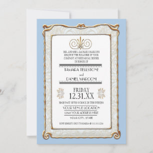 Invitation Art Déco Nouveau Gatsby Style Or en dentelle Look