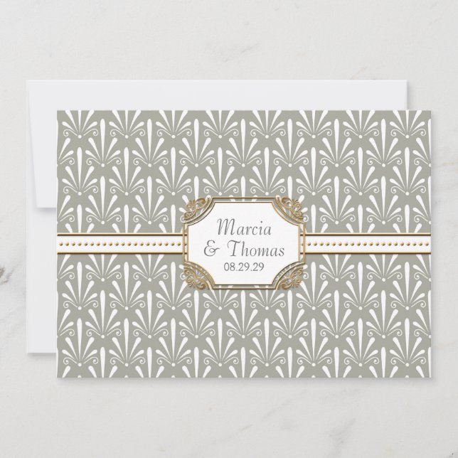 Invitation Art Déco Nouveau Ventilateur moderne Shell Motif (Devant)